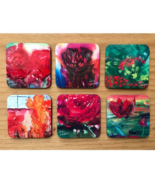 Art Drink Coaster Sets. Heart Collection